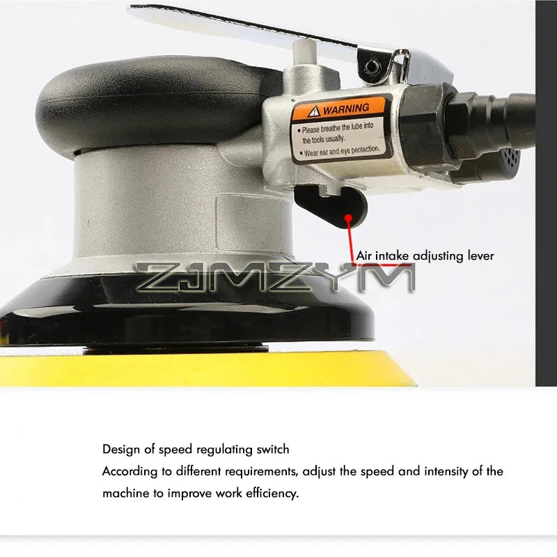Random Orbital Sander 5" / 6" Pneumatic Palm Sander Heavy Duty for Wood, Composites, Car or Metal Polishing Grinding