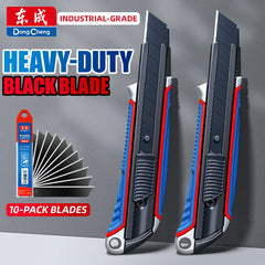 Heavy Duty Utility Knife SK5 Black Blade Box Cutter 18mm Aluminum Alloy Handle Professional Cutting Tool for Paper Cardboard DIY