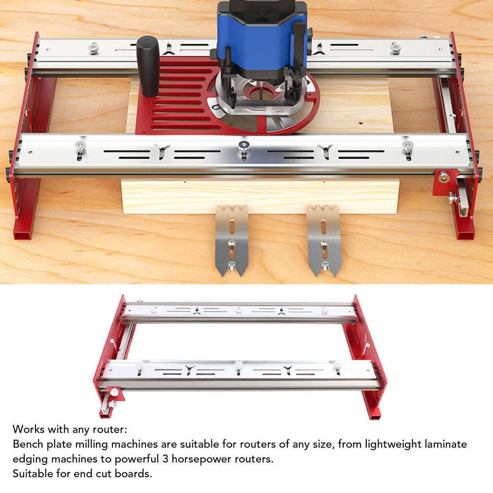 Woodworking Router Sliding Plate Aluminum Alloy Router Milling Groove Bracket for Flatten and Finish Plywood