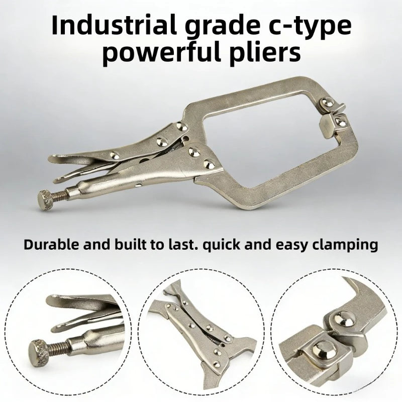 9 Inch Steel C Clamp with Locking Vise Grip for Welding Pliers Wood Tenon Locator Tool Metalworking and Woodworking Hand Tools