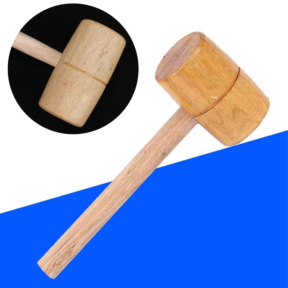 Wooden Hammer Round Head Leathercraft Wood Mallet Carpentry Hand Hammer for DIY Handicraft Woodworking Tool