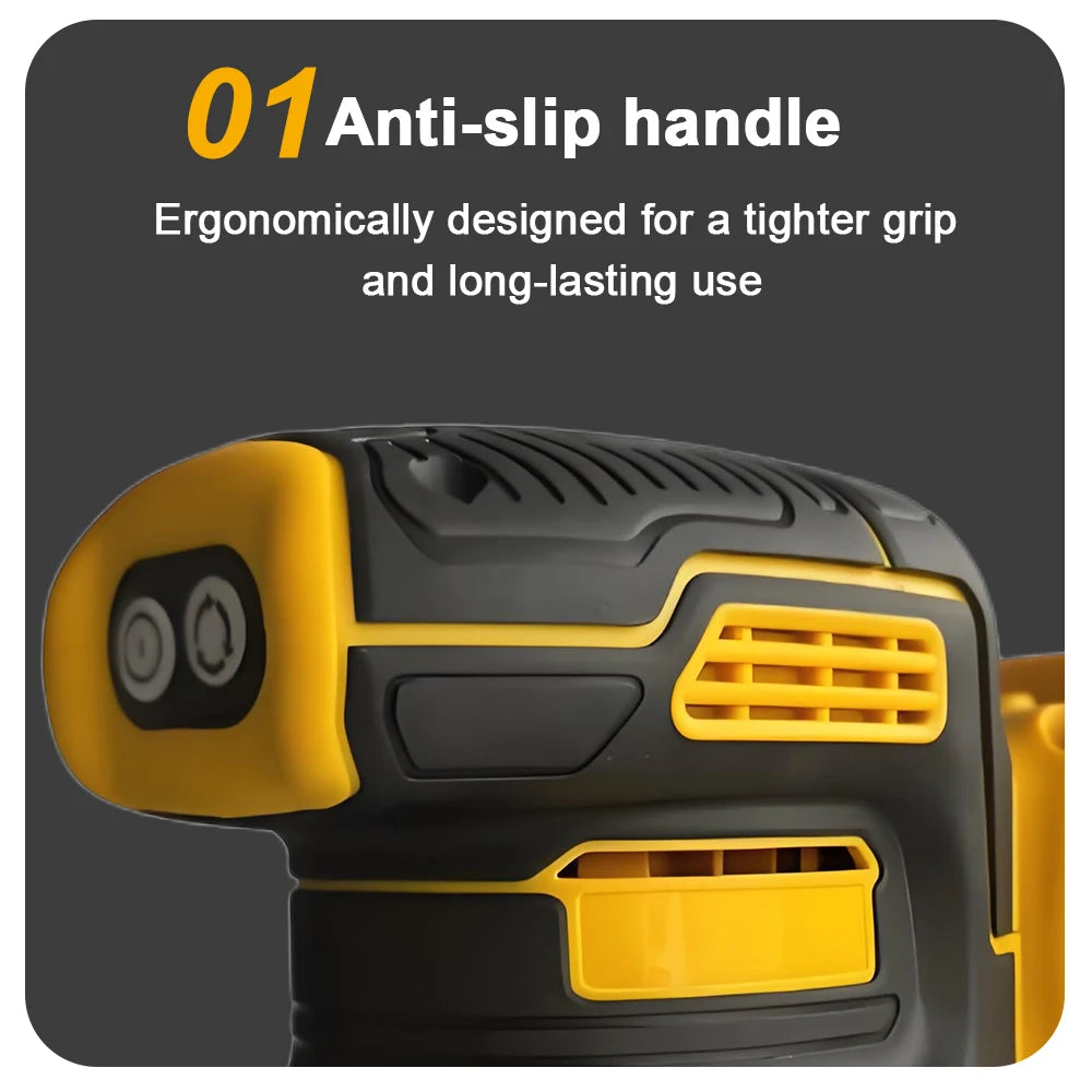 Electric Sander Mini Handheld Belt Sander High-Power Rechargeable Polisher 21V Brushless Cordless Circular Sander (No Battery)