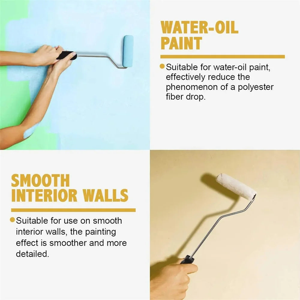 10pcs Wall Painting Tool Paint Roller Brush Kit Small Roller Bracket For Professional-Looking Walls Hotel Restaurant Commercial