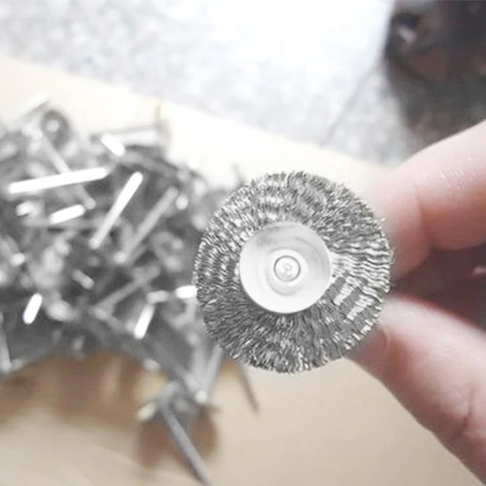 60 Pcs Dremel Accessories Wheel Brass Brush Rust Removal Stainle Wire Steel Tool For Working Polishing Rotary Voiture Mini Drill