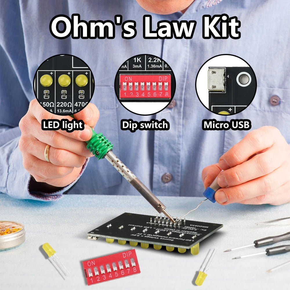 Soldering Practice Kit DIY Electronic Circuit Project Resistor Learning Board Electronic Teaching Lab Training Soldering Kit