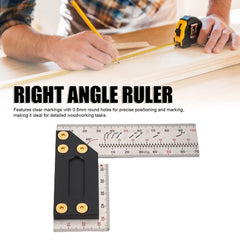 100mm Woodworking Square Ruler Right Angle Ruler Carpenter Square Layout Tool with Marking Holes 3.9in Framing Square Carpenter
