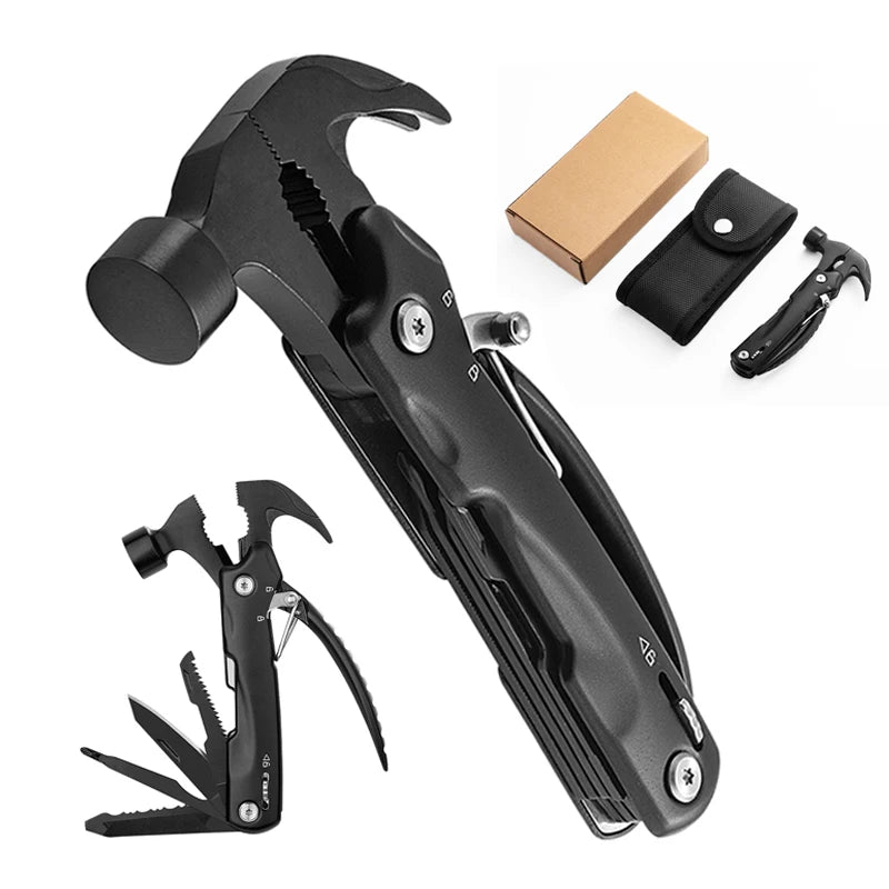 Multi-functional claw hammer, multi-purpose mini hammer, outdoor camping and mountaineering tools, multi-tool pliers, men's gift