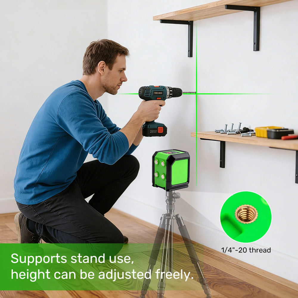 Laser Level Meter 2Line Cross Green Level Laser Horizontal & Vertical Laser Self-Leveling лазерный уровень лазерный уровень Tool