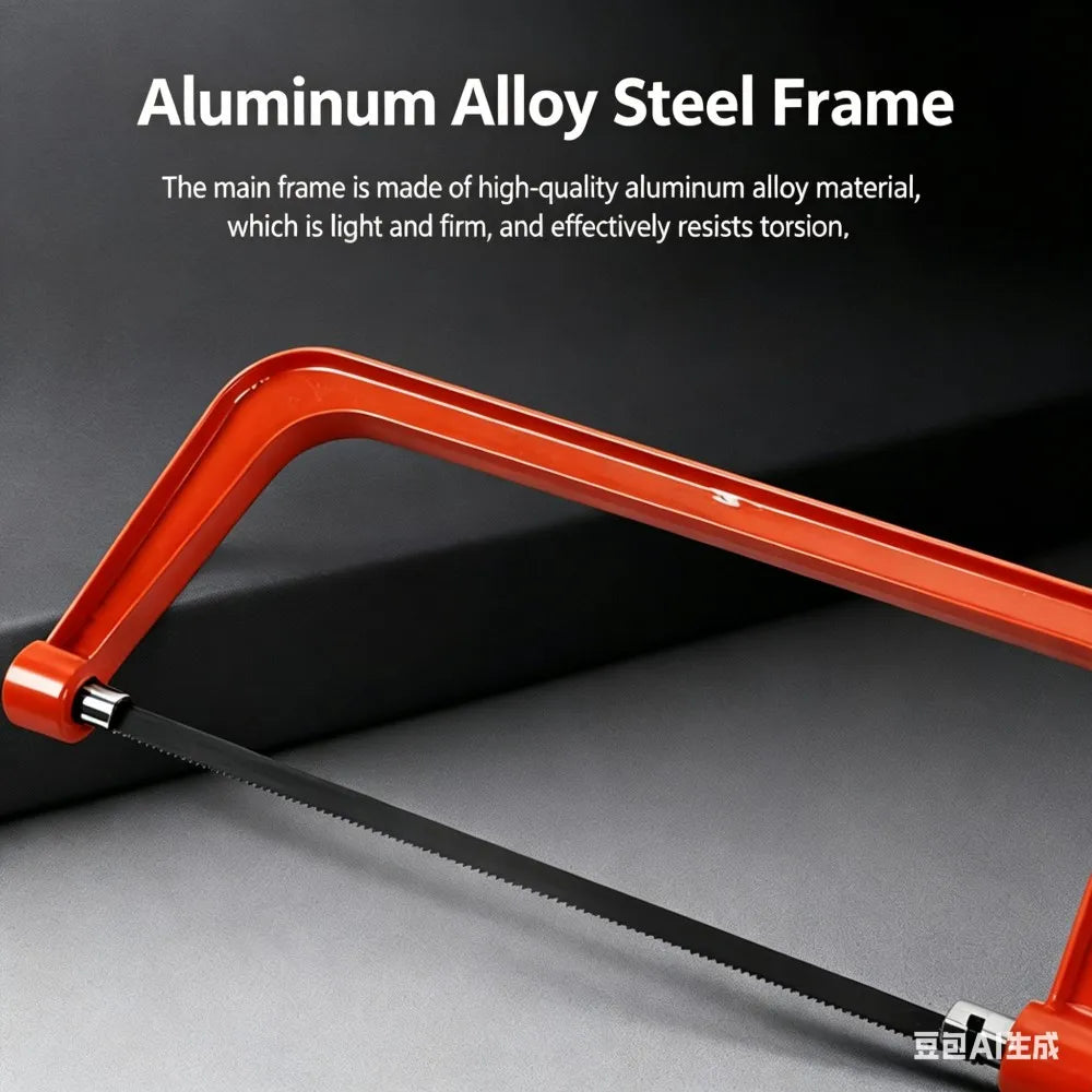 6 Inch Aluminum Alloy Hacksaw Frame Mini Hand Saw for Wood Metal Cutting DIY Woodworking Model Making Durable Tool