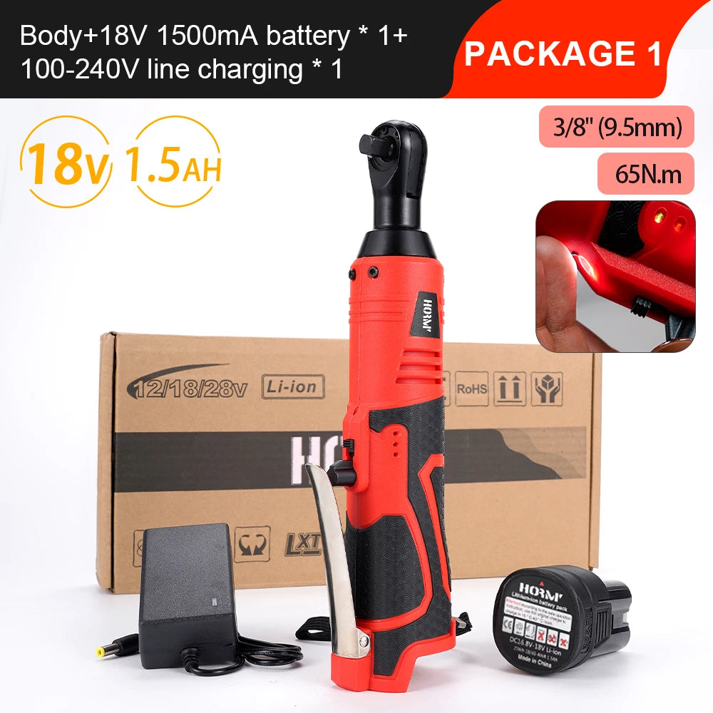 18V Cordless Electric Impact Wrench Rechargeable Screwdriver 3 8 Inch Right Angle Ratchet Wrenches