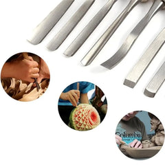 12Pcs Wooden Carving Chisel Set, Woodworking Tools Set with Pouch, Full Size Knife Gouge Kit for Carving Projects Consruction An