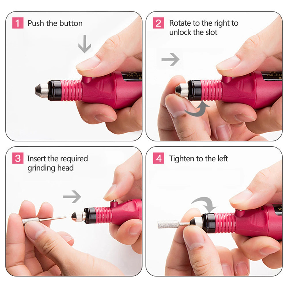 Electric Nail Sander Set Nail Drill Machine Grinding Equipment Milling Cutter For Manicure Pedicure Strong Polishing Tools