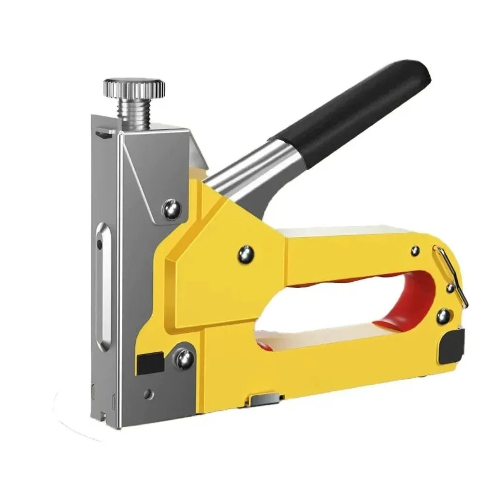 Upholstery Staple Gun Heavy Duty 4-in-1 Stapler Gun with 800 Staples Manual Power Adjustment Stapler for Wood Crafts Carpentry