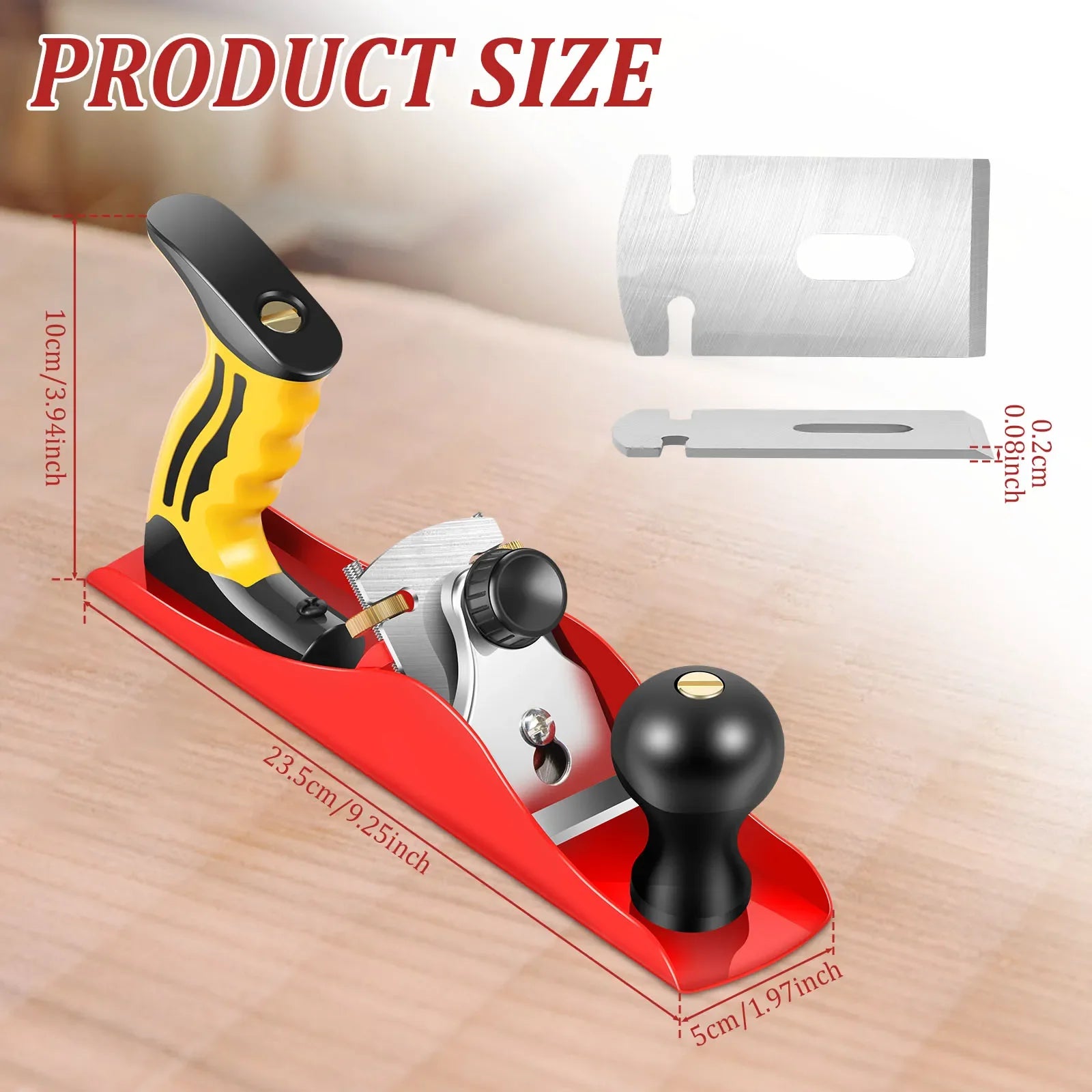 Wood Hand Planer Set with 2 Inch Blade Hand Tool Block Plane for Trimming Projects Woodworking Carpenter DIY Model Making Planer