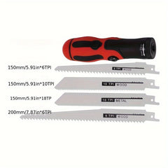 Reciprocating Saw Handle, Hacksaw Blade for Wood, Metal & PVC Pipe Cutting – Compact Hand Saw for DIY & Craft Projects