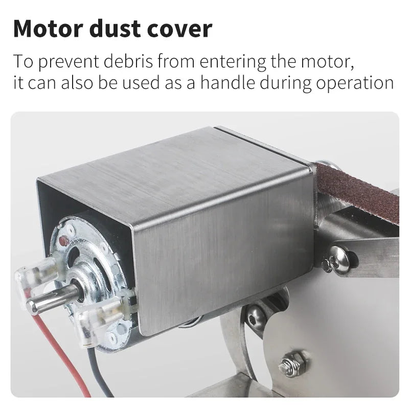 Belt Sanding Machine Electrical Polisher Machine Sharpening Machine Bench Grinder Variable Speed Mini Belt Sander Metal Sander