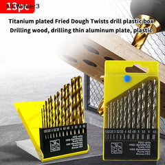 【WR】13Pcs 1.5mm-6.5mm Twists Drill Bit Set Metric Drill Kit Woodworking Metal Bit Tools For Ceramic Tile Glass Marble Concrete