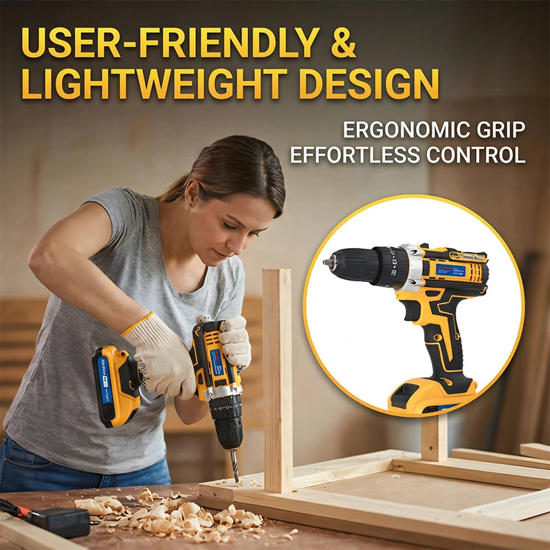 21V Electric Screwdriver Cordless Drill Set, Household Power Drill Driver Home DIY Tool Kit