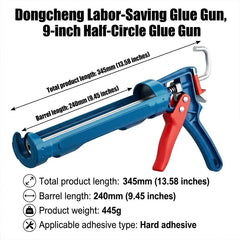 9 Inch 360° Rotating Multi-function Manual Caulking Gun Silicone Sealant Gun for Doors Windows Home Daily Hand Tools
