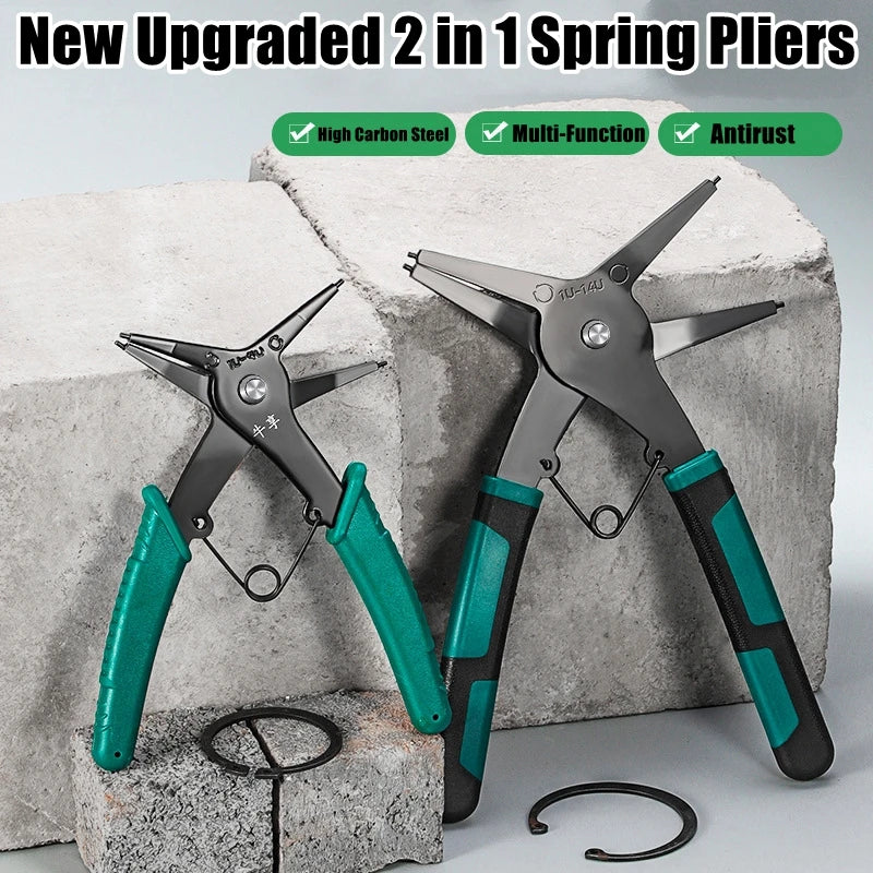 Snap Ring Plier Type Circlip Pliers Multifunctional Crimp Tool Internal External Ring Remover Retaining Circlip Pliers Hand Tool
