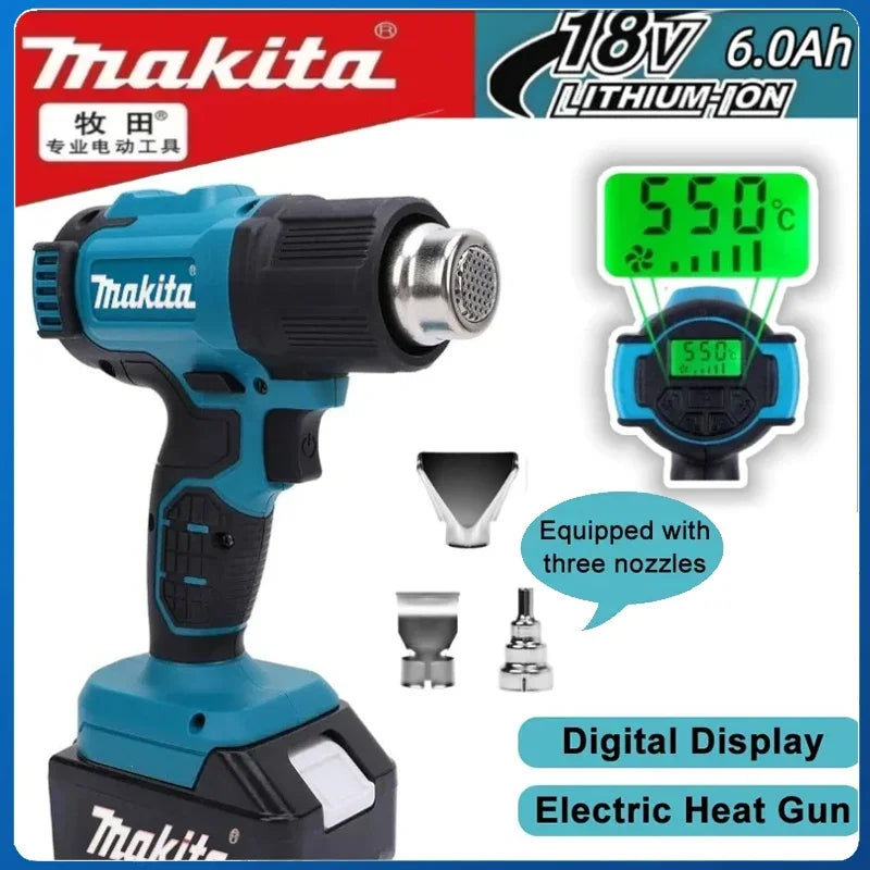 Makita  Gun Industrial Handheld Electric Heat Gun Temperatures Heat Gun Cordless Hot Air Adjustable 18V Battery