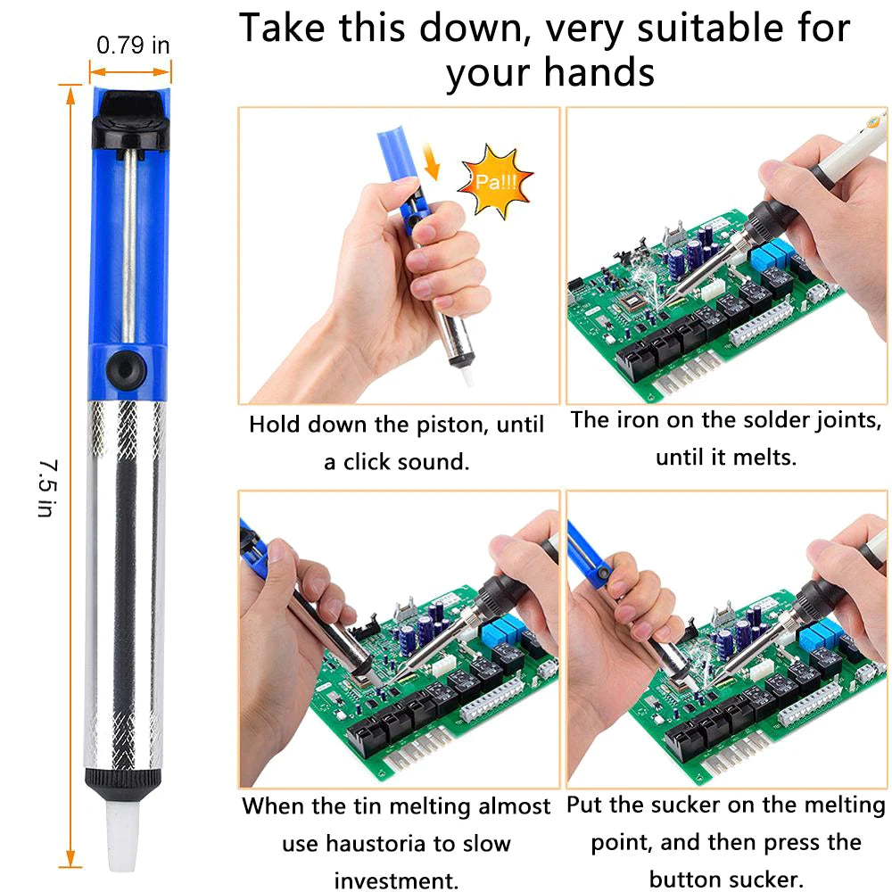 Soldering Iron Kit 60W Ceramic Heater 14 in1 Soldering Tool 200 to 450°C AdjustableTin Welding Machine with Tips Solder Wire