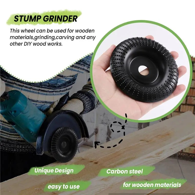 AA81-Grinder Wheel Disc 4 Inch Wood Shaping Wheel, Wood Grinding Shaping Disk For Angle Grinders With 5/8Inch Arbor
