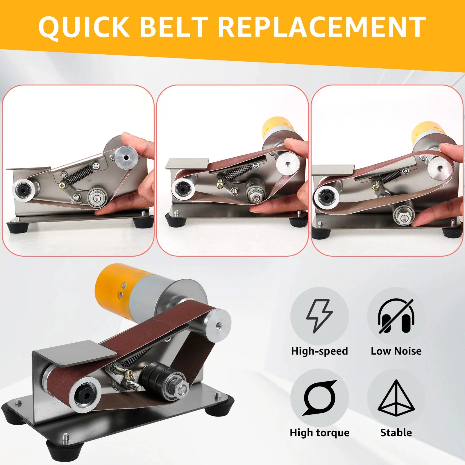 110V/220V Mini Electric Belt Sander DIY Polishing Grinding Machine Cutter Edges SharpenerMultifunctional Grinder Power Tool