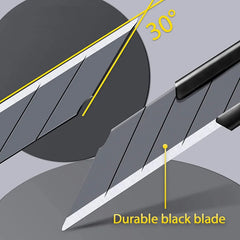 9mm Utility Knife Box Cutter,30 Degree Angle Sharp Precise Carbon Steel Blades Self Locking Cardboard Package Cutting Opener