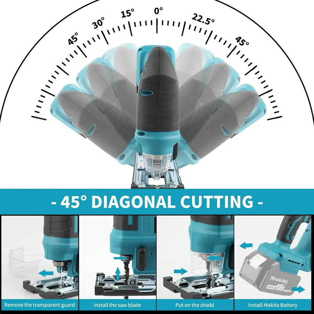Makita DJV182Z Brushless 18V 340W Jigsaw Electric Jig with Saw Blade Cordless Barrel Handle Jigsaw without Battery DJV182