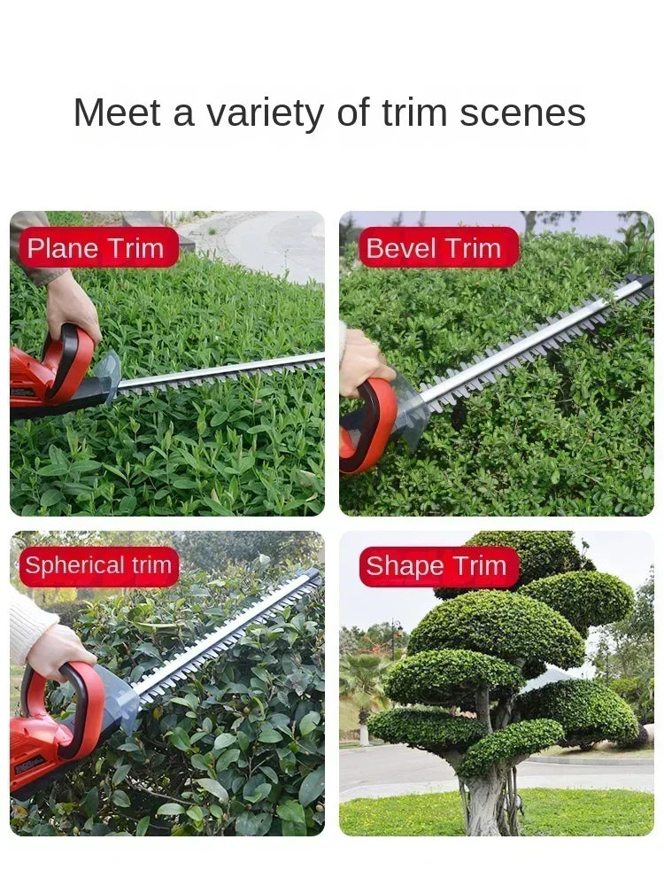 Multifunctional Garden Hedge Trimmer, Electric Pruning Machine with Rechargeable Battery