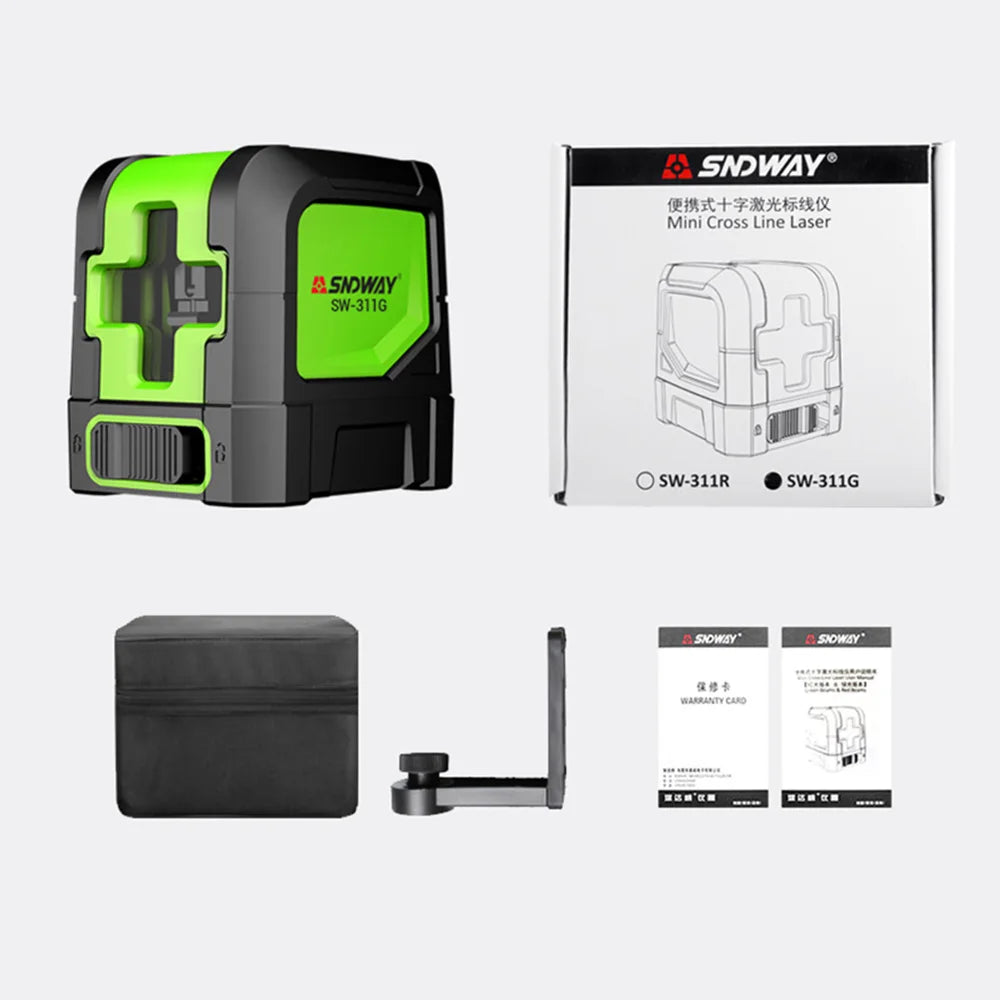 Laser Level 2 Lines Cross Green Level Laser Horizontal Vertical Nivel Laser 15m Dustproof Waterproof Self-Leveling Laser Level