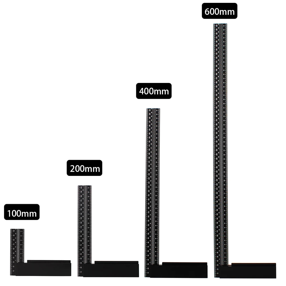 Precise Carpenter Square Layout Tool Woodworking Scribe Ruler Parallel Line Marker Points Aluminum Alloy Right Angle Ruler
