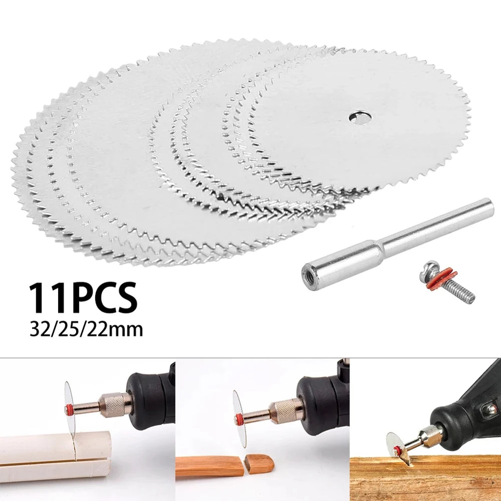 10pcs Circular Saw Blade Cutting Wheel With 1pcs Mandrels Cutting Discs Rotary Tools For Wood Plastic Fast Cutting Tool