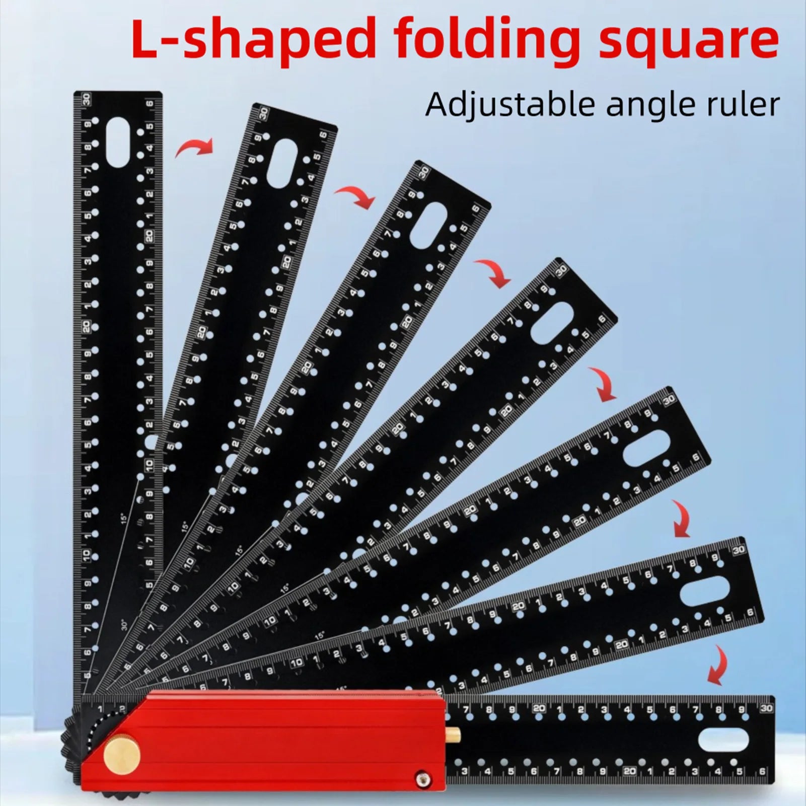 Carpenter Square Ruler Metric 300mm Aluminum Alloy Framing 90 Degree Right Angle Measurement Adjustable Marking Accurate