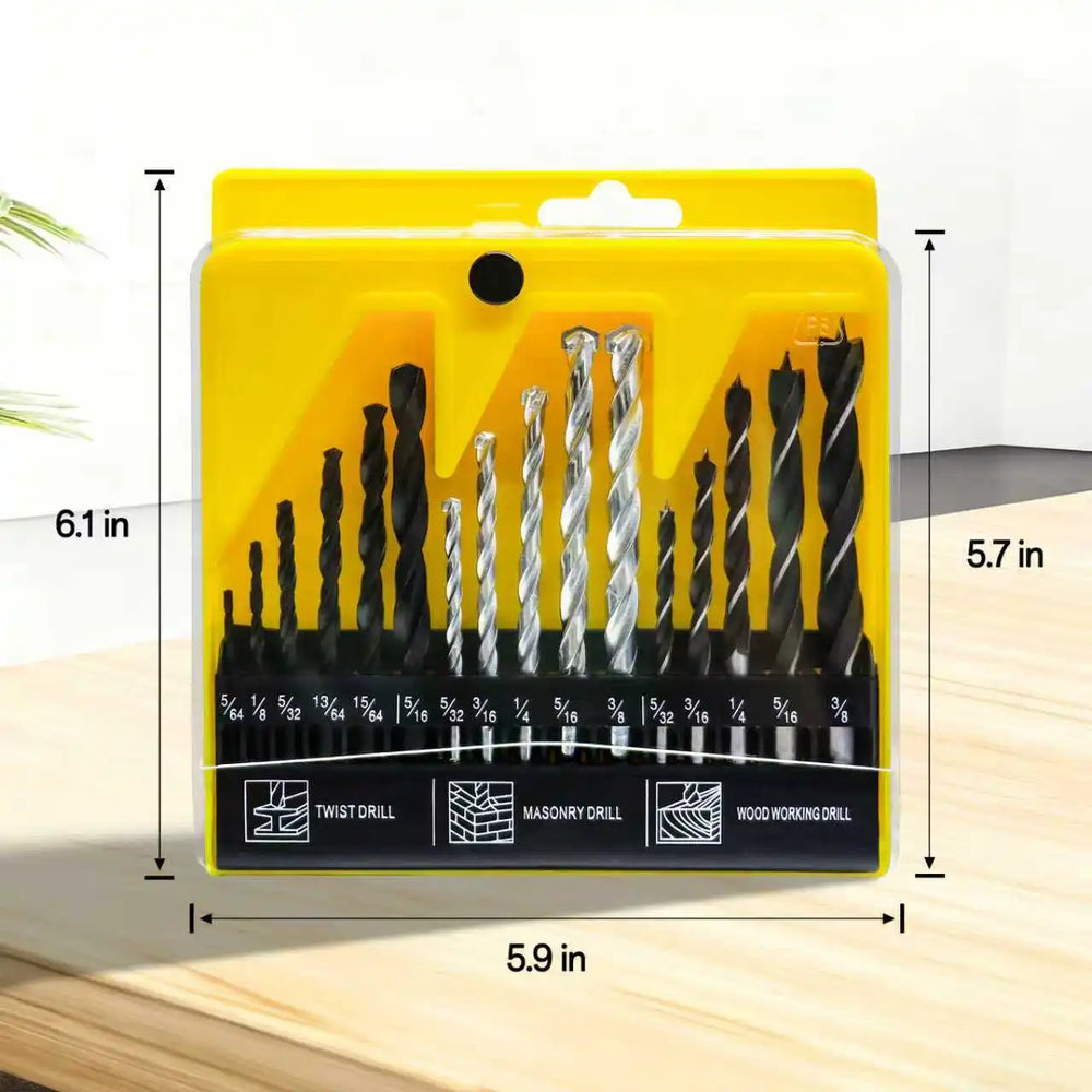 Mix-and-Match Twist Drill Set Woodworking & Metal Carbide Drill Bits Concrete Hand Drill Hole Saws