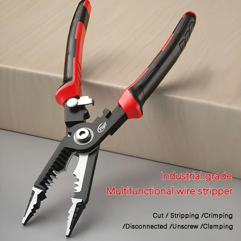 Multi-Functional Electrician Wire Stripper - 5-in-1 Tool for Stripping, Cutting, Holding, Crimping and Wire Breaking