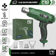 2000W Industrial Heat Gun 230V Adjustable Temperature 60-600C with 4 Nozzles Dual Speed Hot Air Gun for Welding Shrink Wrapping