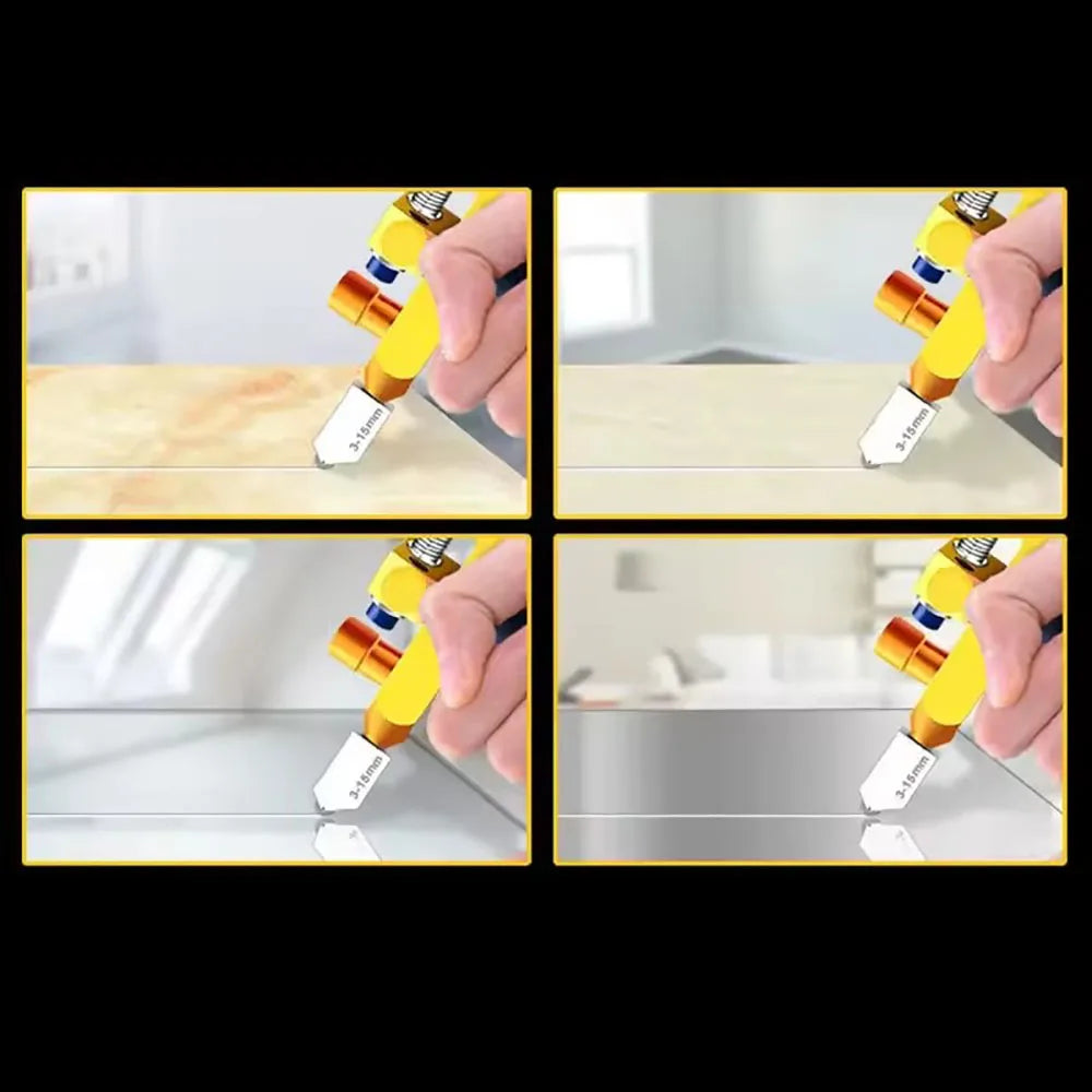 5pcs Diamond Glass Cutter for Cutting Glass Tiles, 3-15mm Hand Tools, Ceramic Tile Cutting Tool, DIY Glass Cutting