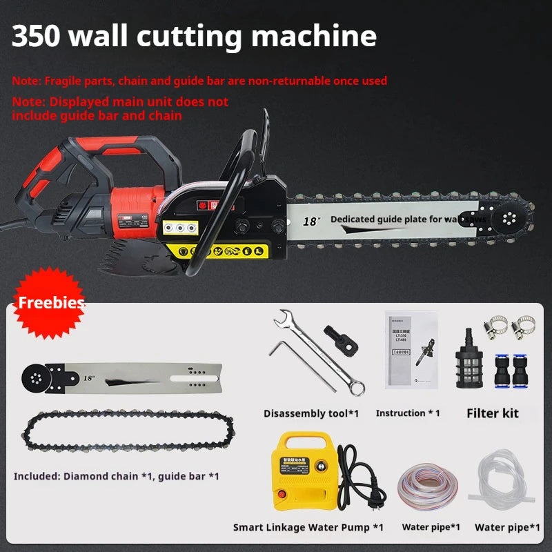 Electric Concrete Wall Cutter 5000W High Power Chainsaw Cutting Machine, Chainsaw Multi-Function Slotting Tool for Building