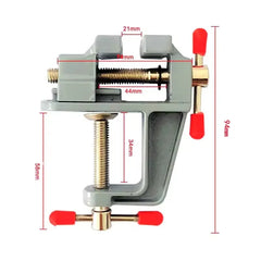 Sturdy Mini Aluminum Bench Vise: Adjustable Table Clamp for Crafting, Electronics, & DIY Projects