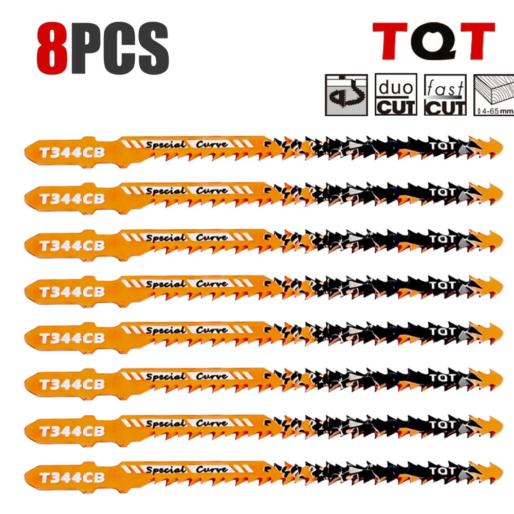 Double-Sided Jigsaw Blades 10/9Tpi T344Cb for Efficient Curved Cutting, Wood & Plastic Saber Saw Blades Set for DIY & Carpenters