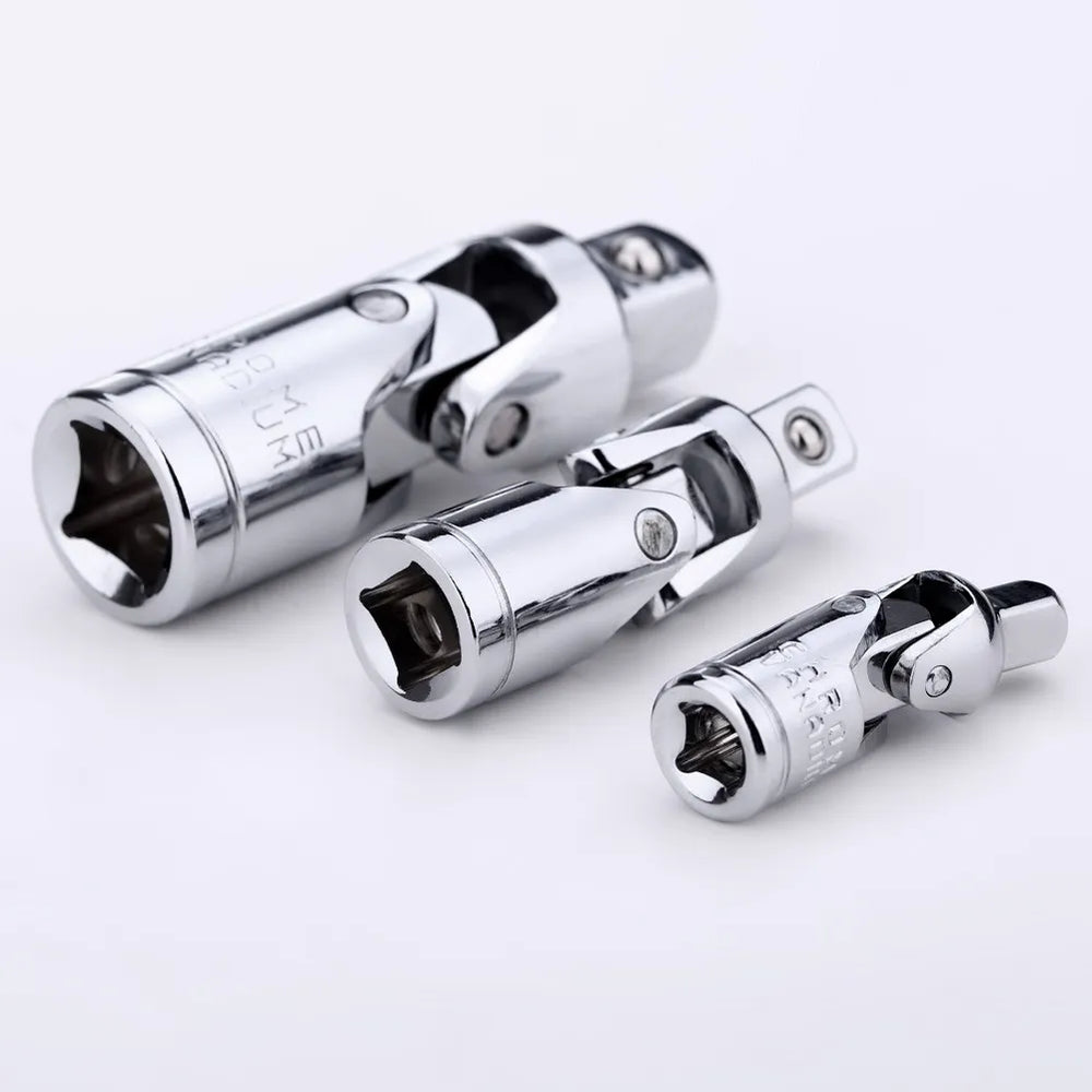 Universal Joint Set Socket Ratchet Wrench AdapterUniversal Joint Set Socket Ratchet Wrench Adapter 1/4" 3/8" 1/2" Extension Bar