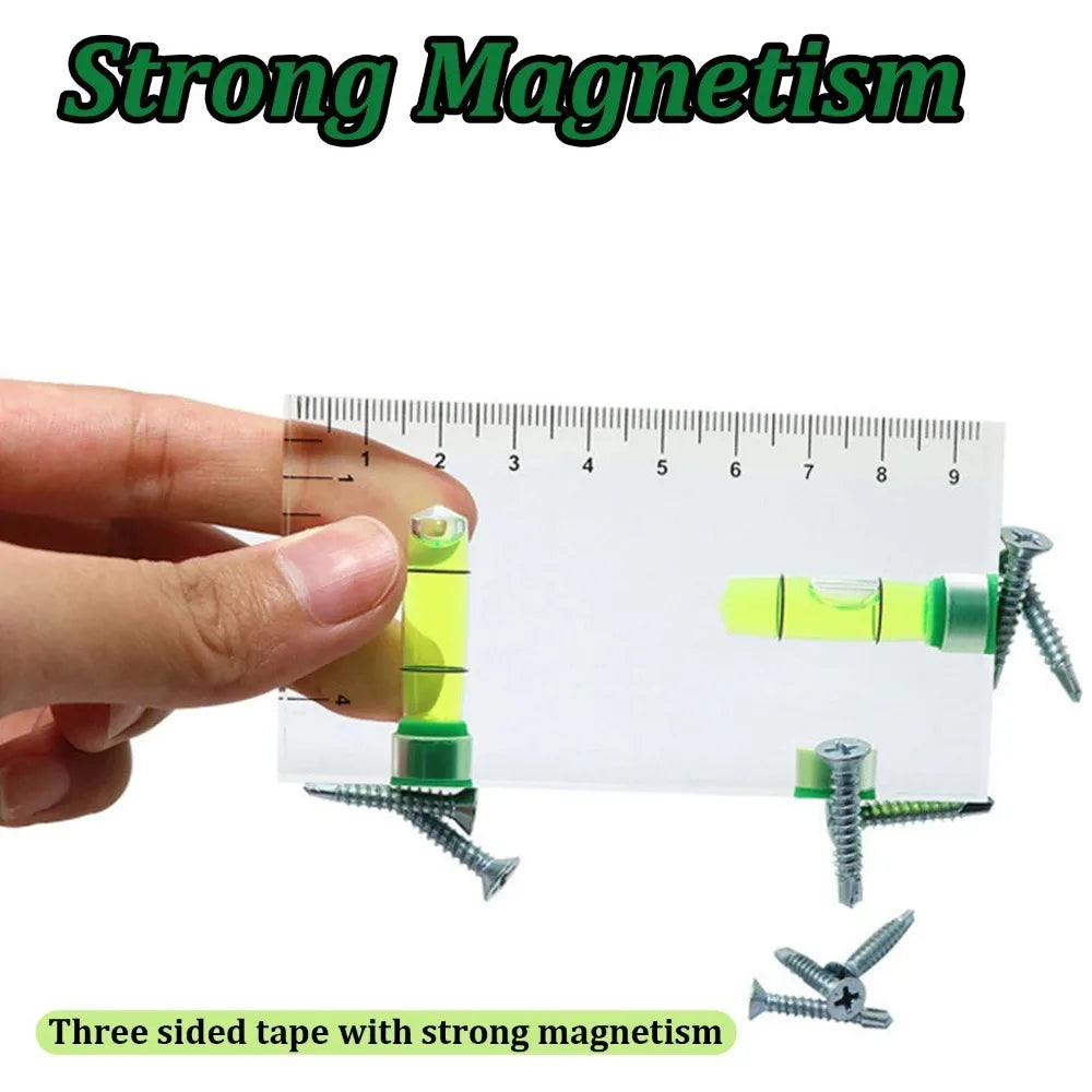 High Transparent Magnetic Level Bubble Mini Spirit Level with Three Strong Magnets Fitting for Construction Household
