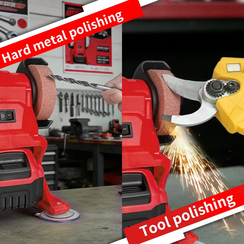 Cordless Electric Bench Grinder Table Grinder Double Grinder Polishing Grinding Stone Knife For for Milwaukee 18V Battery Pin