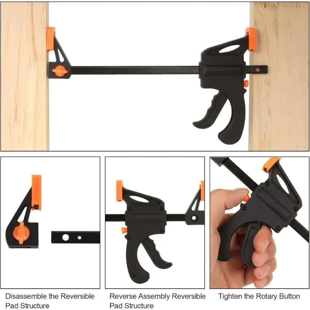 Bar Clamps for Woodworking 4/6/8/10/12/18 Inches Quick Grip Clamps Trigger Clamp One Handed Ratchet Clamp Bar Clamp for Craft