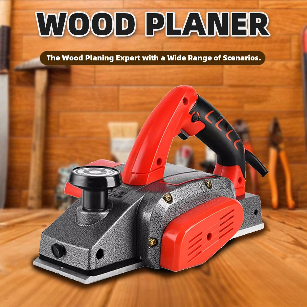 220V Electric Wood Planer Mini Wood Planer Handheld Woodworking Planer Powerful Electric Planer for Wood Surface Smoothing