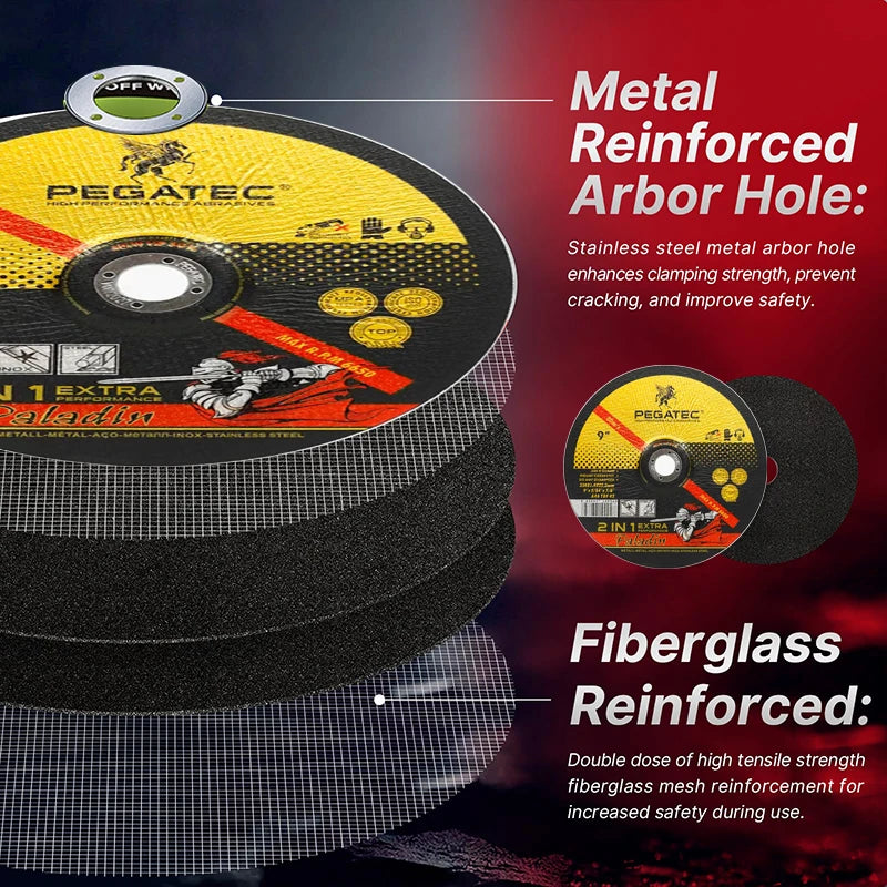 9 inch angle grinder cutting disc, 9 inch in diameter, thickness 5/64 inch, with a pull-type cutting disc with an inner of 7/8 i