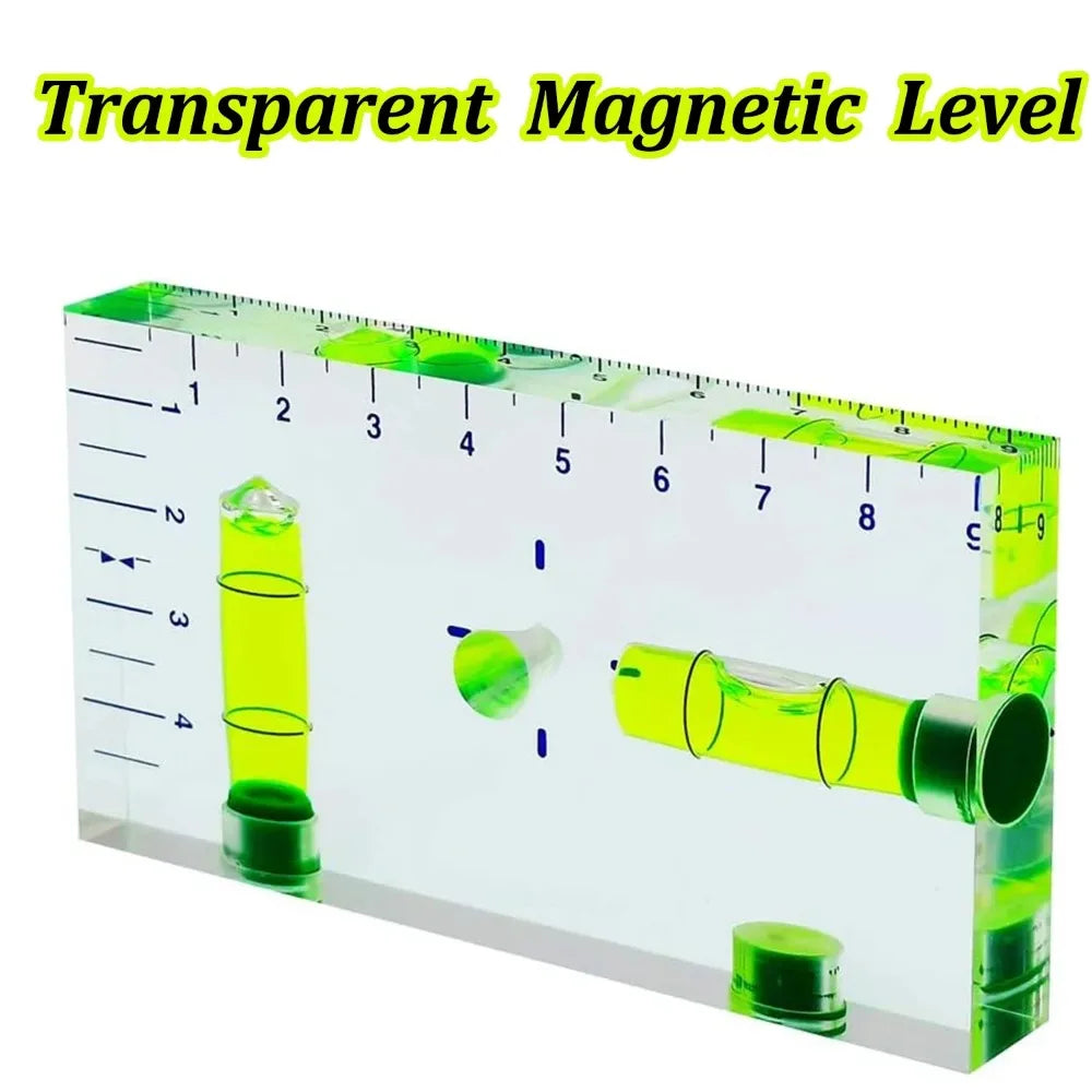High Transparent Magnetic Level Bubble Mini Spirit Level with Three Strong Magnets Fitting for Construction Household