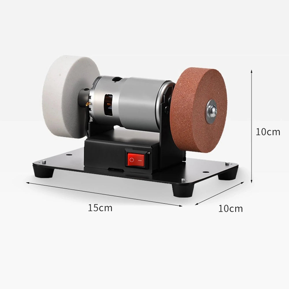 Mini Bench Grinder with 2 Wheels Electric  Sharpener Grinder 7 Adjustable Speed for Metal/Wood/ Making/Jewelry Buffing